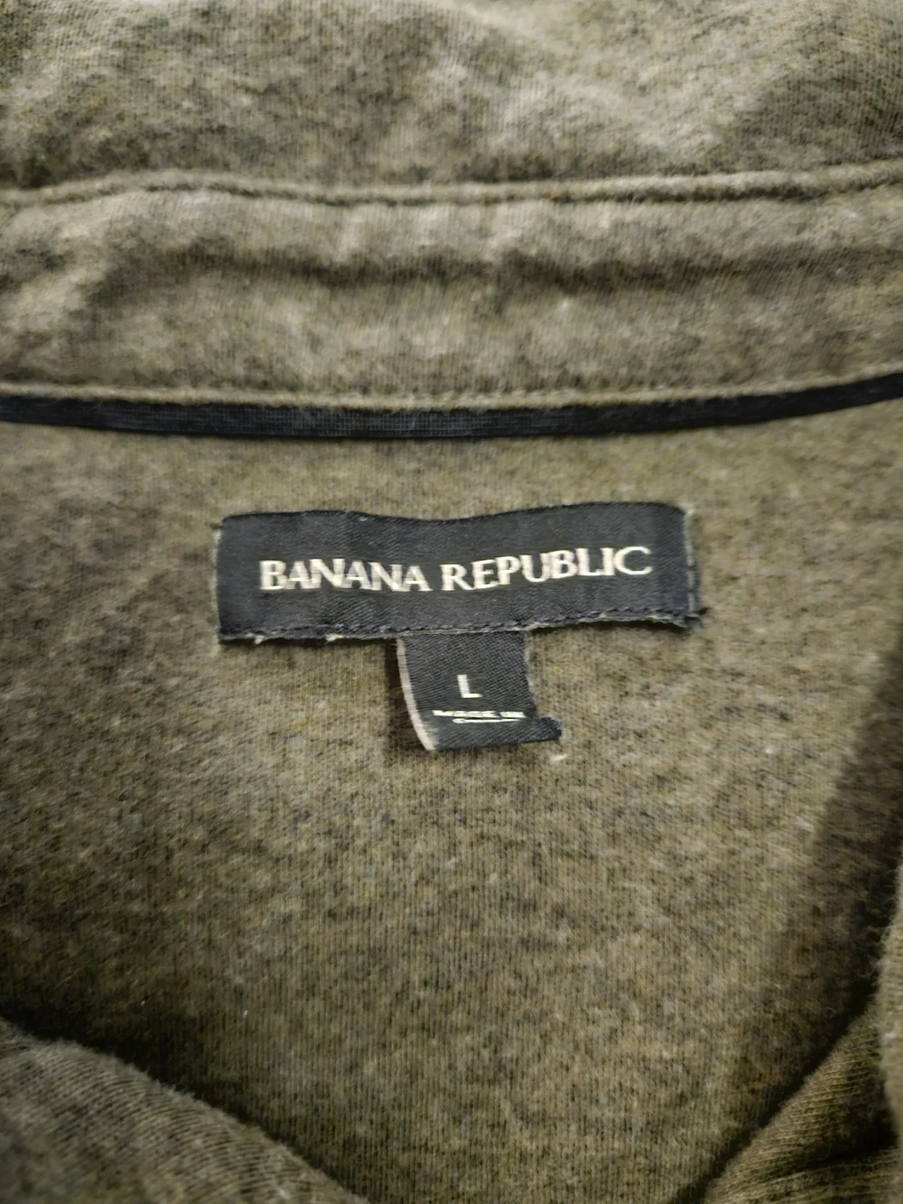 Banana Republic Men’s Polo Shirt Large Olive Green 100% Cotton Short Sleeve